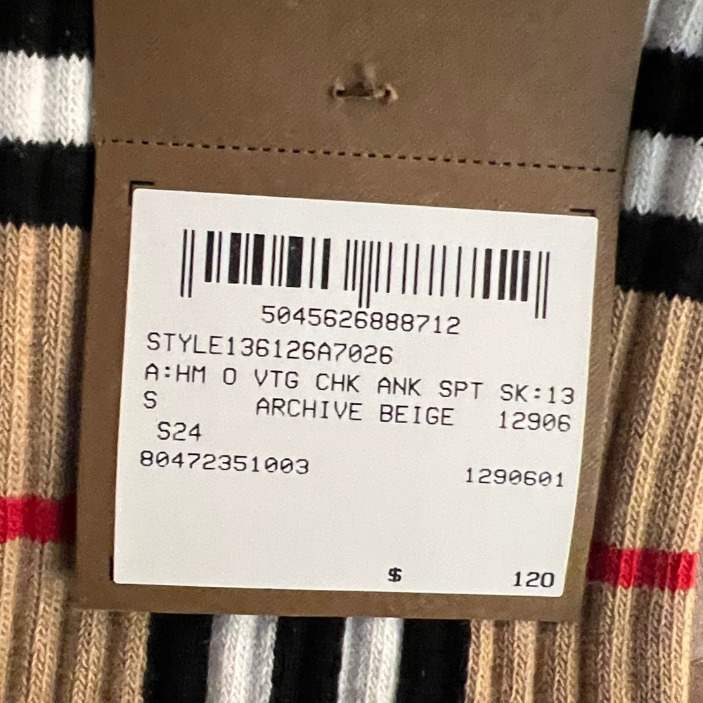 Burberry Beige and Black Checkered Socks - Picture 2 of 2